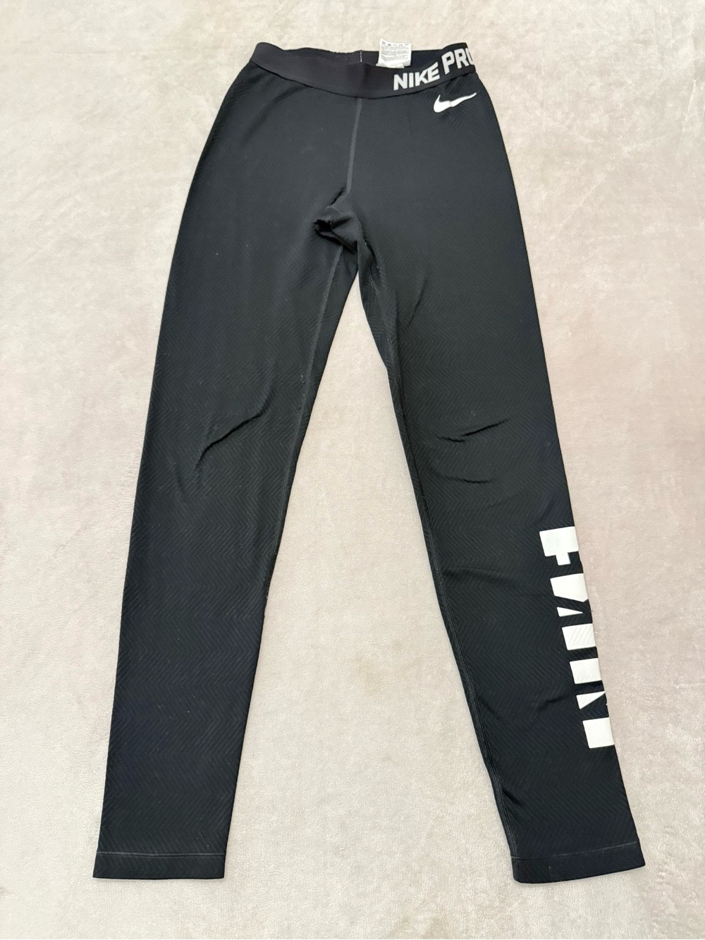 Nike Pro Dri-FIT Black Chevron Pattern Graphic Leggings Women's Size Small S